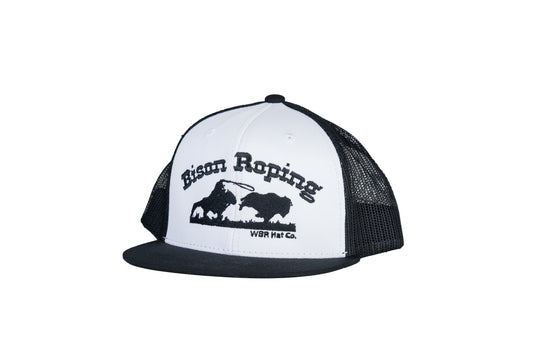 Youth - Bison Roping Black/White Snapback